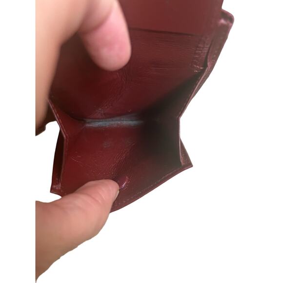 Authentic Vintage CARTIER Burgundy Leather Bifold Mens Wallet W/COA and Box - Picture 11 of 16